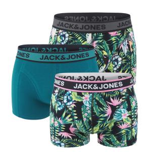 JACK & JONES - boxerky 3PACK Jacdrew black & carna flowers - limitovaná edícia