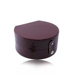 Bordová šperkovnica - imitácia krokodílej kože, polkruhový tvar, patentové zapínanie Y12.08