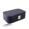 Čierna cestovná šperkovnica - koženka, lesklá kovová pracka Y15.13