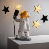 Stolná lampa Astronaut-1, biela, polyester, výška 32 cm