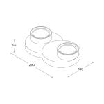 Stropné svietidlo Demetra, 2 svetlá, 29 cm, biele, omietka, GX53