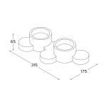 Stropné svietidlo Chio, biele, omietka, 2 svetlá, dĺžka 31,5 cm, GX53