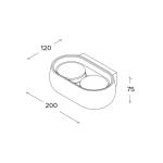 Nástenné svietidlo Mysia, 2 svetlá, biele, šírka 20 cm, omietka, GX53