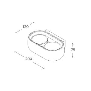 Nástenné svietidlo Mysia, 2 svetlá, biele, šírka 20 cm, omietka, GX53