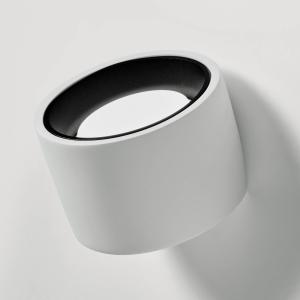 Nástenné svietidlo Nasso, biela/čierna, kruhové, Ø 12 cm, omietka, GX53