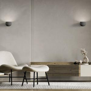 Nástenné svietidlo Mysia, kremenná sivá, omietka, 11 cm, GX53