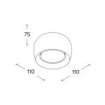 Stropné svietidlo Mysia, biela farba, omietka, Ø 11 cm, GX53
