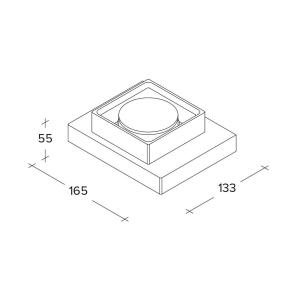 Nástenné svietidlo Sibari, biele, omietka, šírka 16,5 cm, GX53