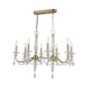 Luster Adone, lineárny, 8 svetiel, mosadz, krištáľové sklo