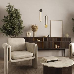 Nástenné svietidlo LED 23102, čierne, zlatý krúžok, hliník