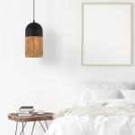 Závesná lampa 23071, čierna/prírodná farba, Ø18cm, kov, papier