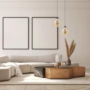 Závesné svietidlo LED 23079, zlatá farba, 1 svetlo, sklo, Ø 20 cm