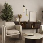 Nástenné svietidlo LED 23103, zlaté, čierny krúžok, hliník