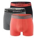 O`NEILL - boxerky 3PACK coral dark gray & black combo - limitovana edicia