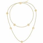 Trussardi Dlhý pozlátený náhrdelník T-Logo TJAXC106