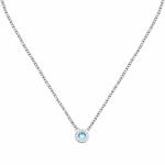 Trussardi Módny oceľový náhrdelník s modrým kryštálom T-Logo TJAXC109