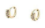 Trussardi Pozlátené kruhové náušnice so zirkónmi T-Logo TJAXC87