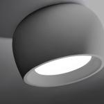 Stropné svietidlo Mysia, kremenná sivá, omietka, Ø 11 cm, GX53