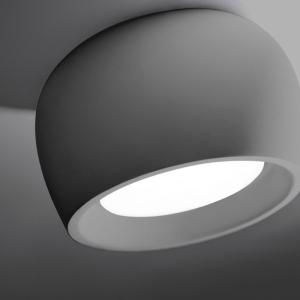 Stropné svietidlo Mysia, kremenná sivá, omietka, Ø 11 cm, GX53