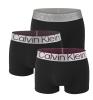 CALVIN KLEIN - boxerky 3PACK steel cotton black with rock ride & raisin color waist - limitovaná edícia