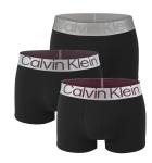 CALVIN KLEIN - boxerky 3PACK steel cotton black with rock ride & raisin color waist - limitovaná edícia