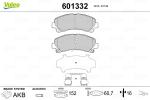 VALEO Sada brzdových platničiek kotúčovej brzdy 601332-D