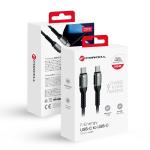 Dátový kábel Forcell F-ENERGY C263 USB-C na USB-C QC4.0 PD 5A 240W 1,2m čierny