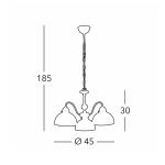 Závesné svietidlo KOLARZ Nonna, Ø 45 cm, jelenia zelená, 3 svetlá.