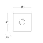KOLARZ Štvorcové stropné svietidlo, biele, dĺžka 25 cm, kov