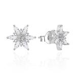 Agato Očarujúce strieborné náušnice Snehové vločky AGT-E003PW