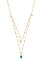 Silver Cat Pozlátený náhrdelník so zirkónmi a umelým smaragdom SC558