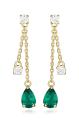Silver Cat Pozlátené náušnice so syntetickými smaragdmi a kubickými zirkónmi SC559