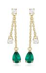 Silver Cat Pozlátené náušnice so syntetickými smaragdmi a kubickými zirkónmi SC559
