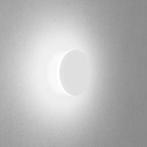 Egger LED nástenné svietidlo Orbit, biele, Ø 12,5 cm, hliník, 2 700 K