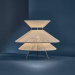 Stolná lampa FRANDSEN Kiku, biela, výška 30 cm, kov/látka