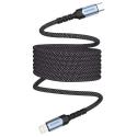 SWISSTEN Magnetický dátový kábel samonavíjací USB-C/Lightning, 1 m 71551020