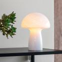 Dyberg Larsen Stolná lampa Mushroom, biela, výška 23 cm, sklo