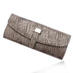 Cestovná šperkovnica zo sivej umelej kože, detaily striebornej farby AC25.16