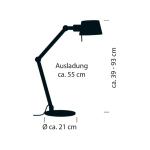 Stolná lampa Medo, piesková farba, výška 93 cm, E27
