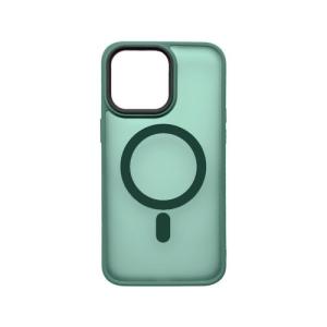 Sturdo plastové puzdro iPhone 14, zelené (Magsafe Frosted)