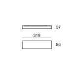 Nástenné svietidlo LED Box W2 bi-emission, W 31,9 cm, čierna, 2700 K