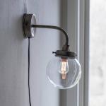 PR Home nástenné svietidlo Normandia, strieborná antika, Ø 30 cm, sklo