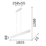 Ideal Lux LED závesná lampa Stolová, čierny kov Dĺžka 102,5 cm