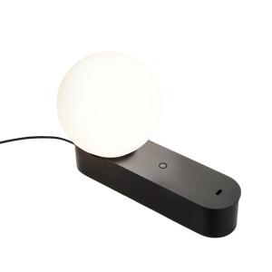 LEDS-C4 LED stolová lampa Perlina, čierna, dĺžka 22,8 cm