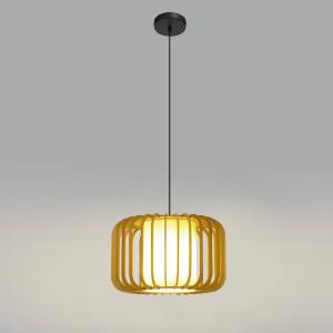 Závesné svietidlo Forlight Viva, svetlohnedá farba, drevo, Ø 40 cm