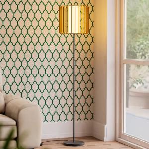 Stojacia lampa Forlight Viva, svetlohnedá, drevo/kov, výška 160 cm