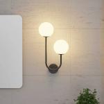 Nástenné svietidlo Forlight Sfera Double, čierne, sklo, šírka 23 cm