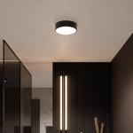 Stropné svietidlo Cleo, Ø 20 cm, IP54, čierne, kov, E27