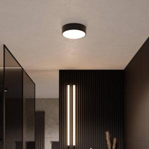 Stropné svietidlo Cleo, Ø 20 cm, IP54, čierne, kov, E27