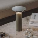LEDS-C4 LED dobíjacia stolová lampa Cocktail olivovo sivá Výška 21,5 cm